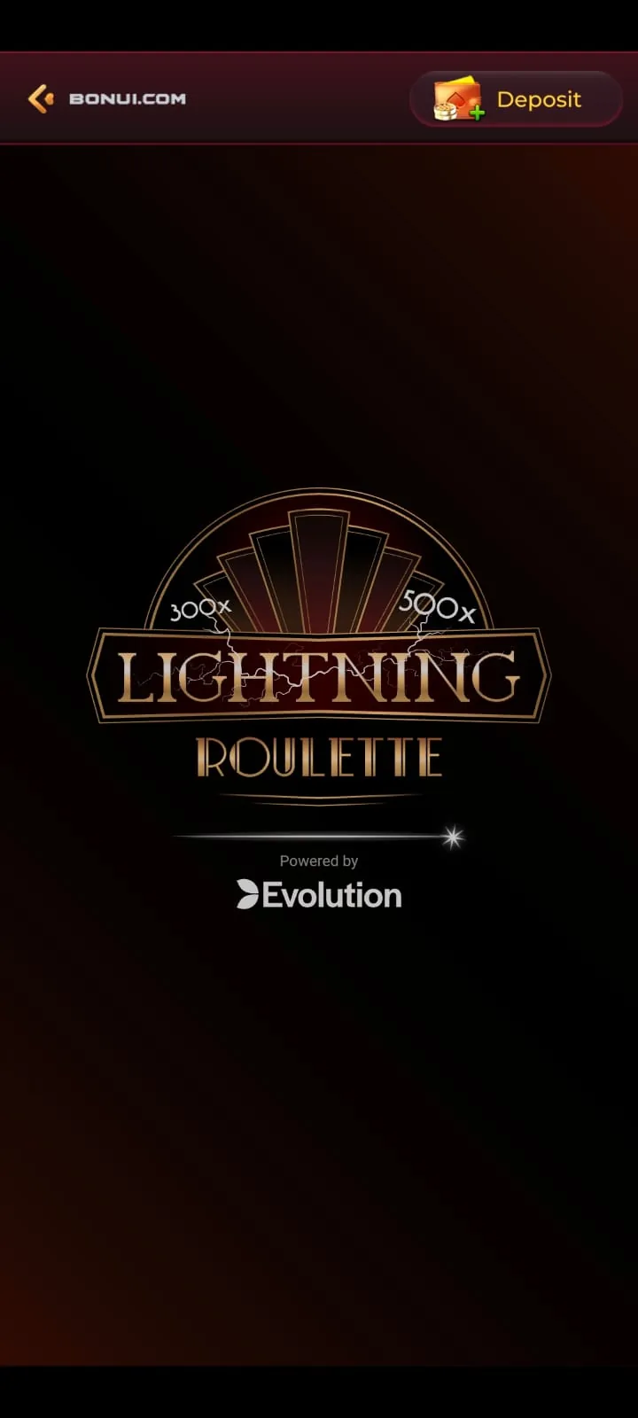 Lightning Roulette game screen
